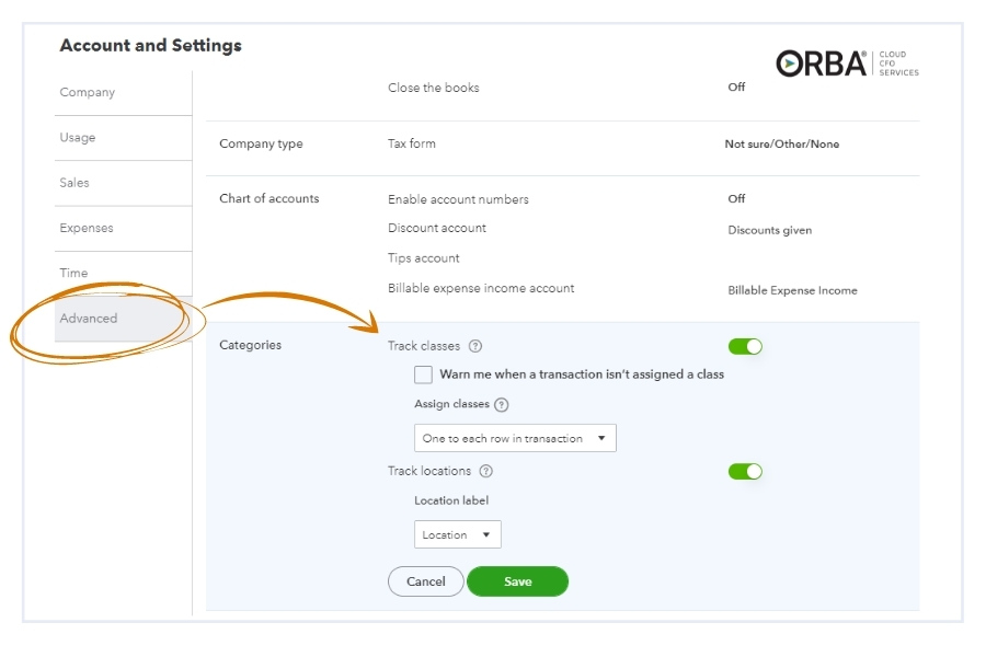 How to track class and location in QBO for property management