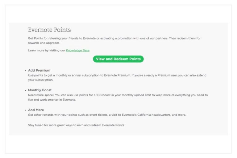 Evernote Example of Referral Program to Increase LTV 