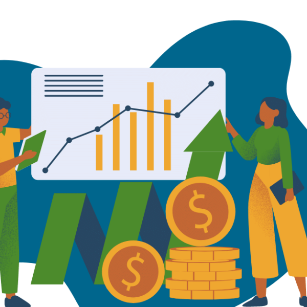 people looking at charts to show how outsourced accounting for small business can help