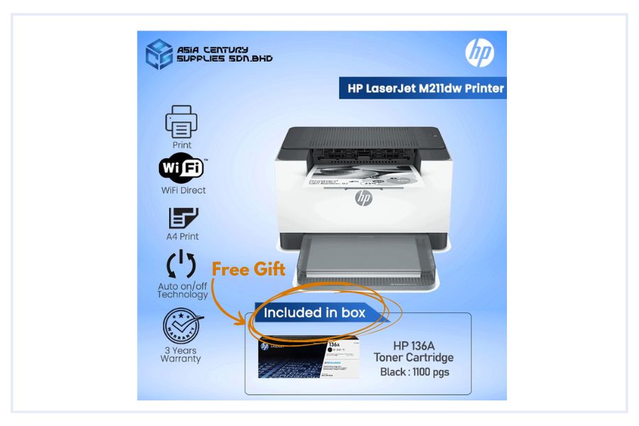 Example of free gift (a toner cartridge with printer purchase) to reduce inventory costs