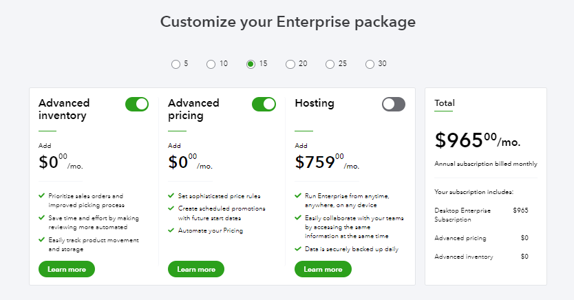 NetSuite vs QuickBooks: Pricing for QBO Enterprise